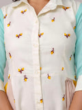 Phenomenal White Embroidered Cotton Festive Wear Kurti - Zeel Clothing