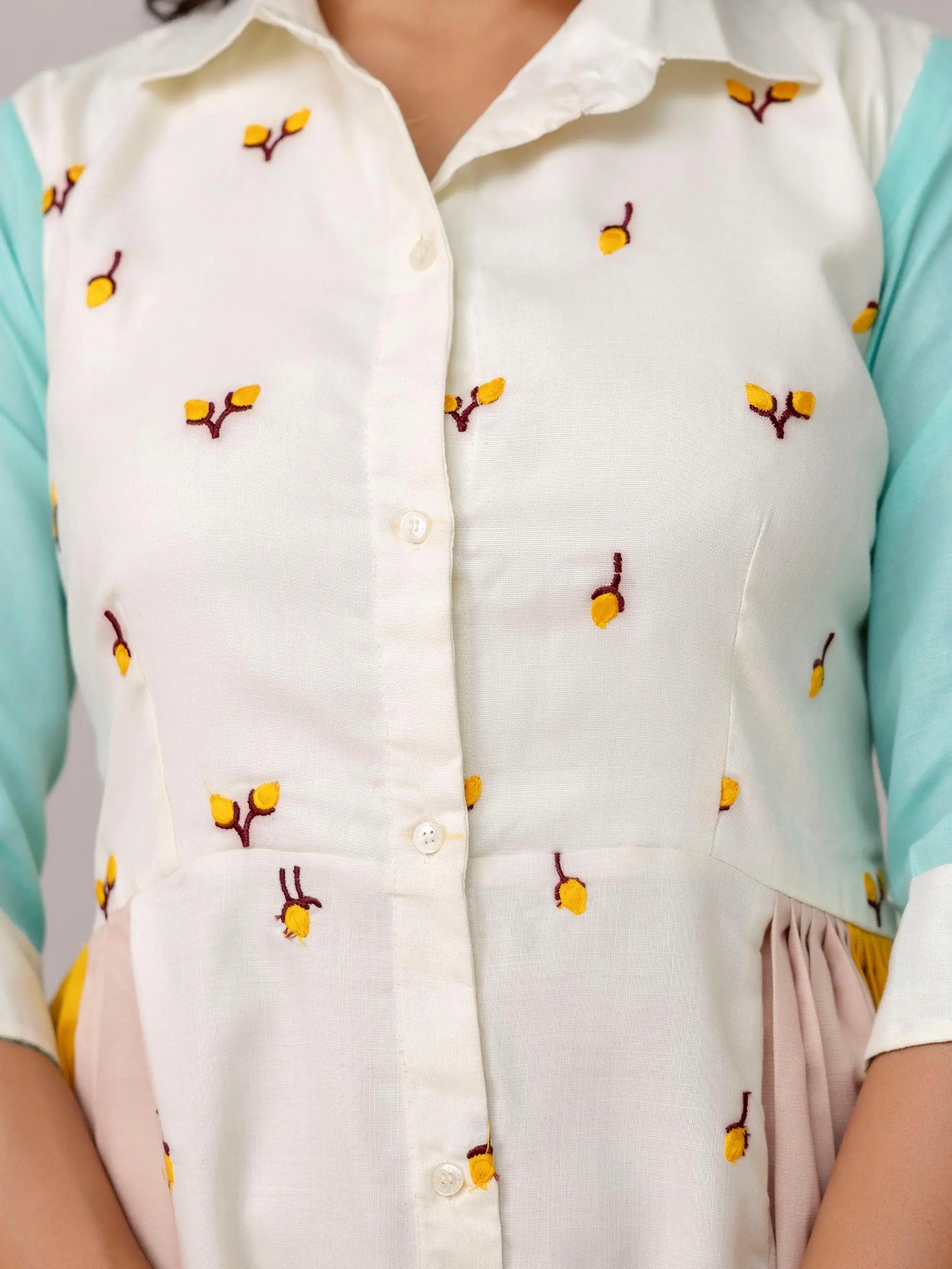 Phenomenal White Embroidered Cotton Festive Wear Kurti - Zeel Clothing