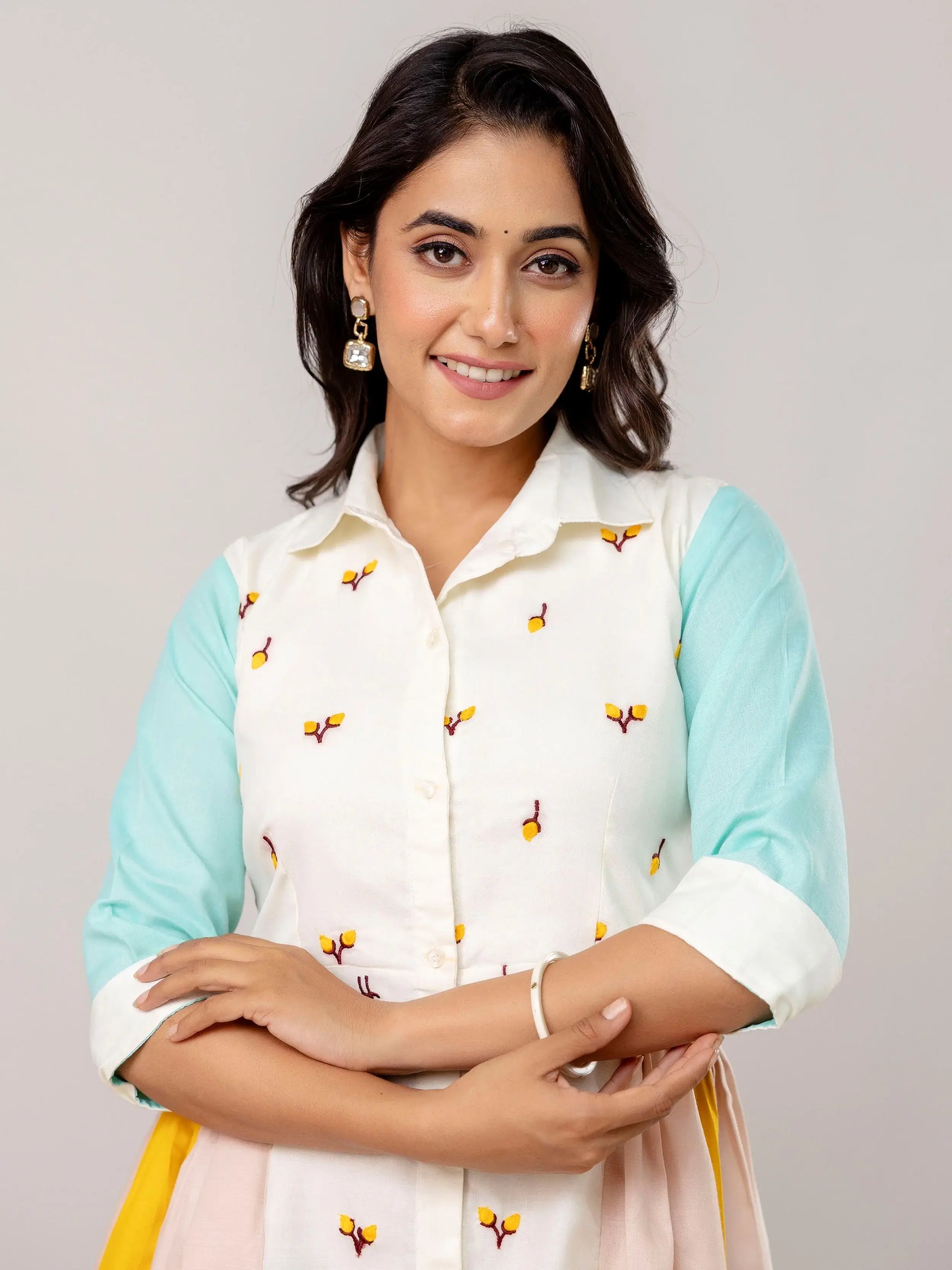 Phenomenal White Embroidered Cotton Festive Wear Kurti - Zeel Clothing