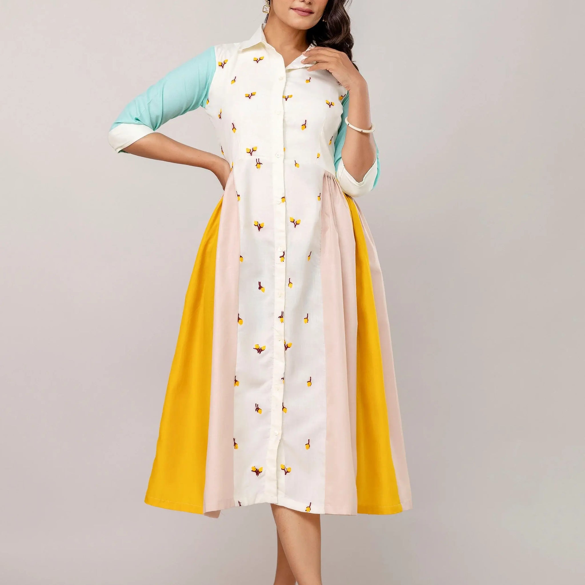 Phenomenal White Embroidered Cotton Festive Wear Kurti - Zeel Clothing