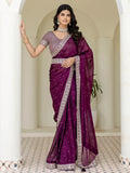 Phenomenal Wine Dori Embroidery Silk Party Wear Saree With Blouse - Zeel Clothing