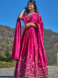 Lovable Rani Pink Sequins Chinon Engagement Wear Lehenga Choli