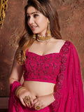 Pink Sequins Work Georgette Wedding Wear Lehenga Choli - Zeel Clothing