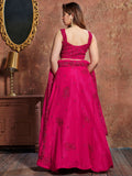 Pink Sequins Work Georgette Wedding Wear Lehenga Choli - Zeel Clothing