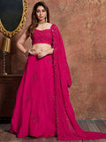 Pink Sequins Work Georgette Wedding Wear Lehenga Choli - Zeel Clothing