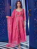Graceful Pink Sequins Silk Traditional Anarkali Gown With Dupatta