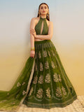 Pleasant Green Sequins Work Net Mehendi Wear Lehenga Choli With Dupatta - Zeel Clothing