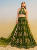 Pleasant Green Sequins Work Net Mehendi Wear Lehenga Choli With Dupatta - Zeel Clothing