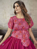 Pleasant Hot Pink Sequins Work Art Silk Ready-Made Lehenga Choli - Zeel Clothing