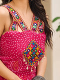 Pleasant Pink Bandhani Print Georgette Navratri Special Gown - Zeel Clothing