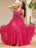 Pleasant Pink Bandhani Print Georgette Navratri Special Gown - Zeel Clothing