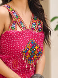 Pleasant Pink Bandhani Print Georgette Navratri Special Gown - Zeel Clothing