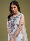 Plushy Lavender Net Embroidered Party Wear Salwar Suit With Dupatta - Zeel Clothing
