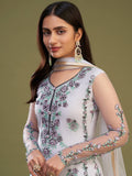 Plushy Lavender Net Embroidered Party Wear Salwar Suit With Dupatta - Zeel Clothing