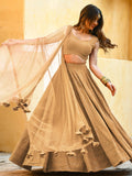 Precious Beige Thread Embroidered Georgette Festive Wear Lehenga Choli - Zeel Clothing