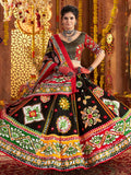 Precious Black Digital Printed Cotton Navratri Wear Lehenga Choli With Dupatta - Zeel Clothing