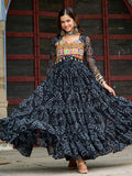 Precious Black Kutchi Patch Work Georgette Navratri Special Gown - Zeel Clothing