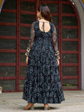 Precious Black Kutchi Patch Work Georgette Navratri Special Gown - Zeel Clothing