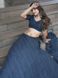 Precious Black Laheriya Print Georgette Lehenga Choli With Dupatta - Zeel Clothing