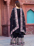 Precious Black Thread Work Georgette Eid Special Sharara Suit - Zeel Clothing