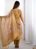Precious Cream Jacquard Work Chanderi Silk Festive Wear Pant Suit - Zeel Clothing