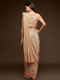 Precious Cream Sequins Georgette Party Wear Saree With Blouse - Zeel Clothing