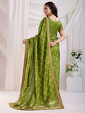 Precious Green Bandhej Printed Silk Mehendi Wear Saree - Zeel Clothing