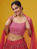 Precious Hot Pink Sequins Embroidered georgette Event Wear Lehenga Choli