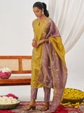 Precious Mauve Patch Work Organza Wedding Wear Pant Suit With Dupatta