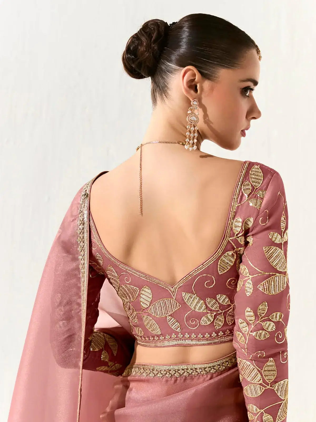 Precious Peach Border Work Tissue Silk Festival Wear Saree With Blouse - Zeel Clothing