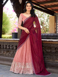Precious Peach Thread Embroidery Organza Festival Wear Lehenga Choli - Zeel Clothing