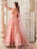 Precious Peach Thread Work Net Bridesmaid Lehenga Choli - Zeel Clothing