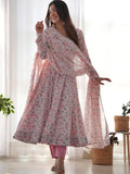Precious Pink Digital Printed Chiffon Anarkali Suit With Dupatta - Zeel Clothing