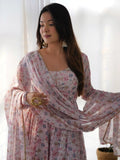 Precious Pink Digital Printed Chiffon Anarkali Suit With Dupatta - Zeel Clothing