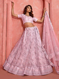 Precious Pink Sequins Net Traditional Lehenga Choli With Dupatta - Zeel Clothing