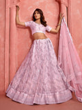 Precious Pink Sequins Net Traditional Lehenga Choli With Dupatta - Zeel Clothing