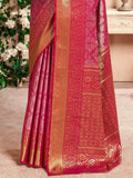 Precious Pink Zari Weaving Silk Festival Wear Saree With Blouse - Zeel Clothing