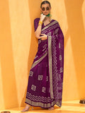 Precious Purple Foil Printed Georgette Function Wear Saree With Blouse - Zeel Clothing