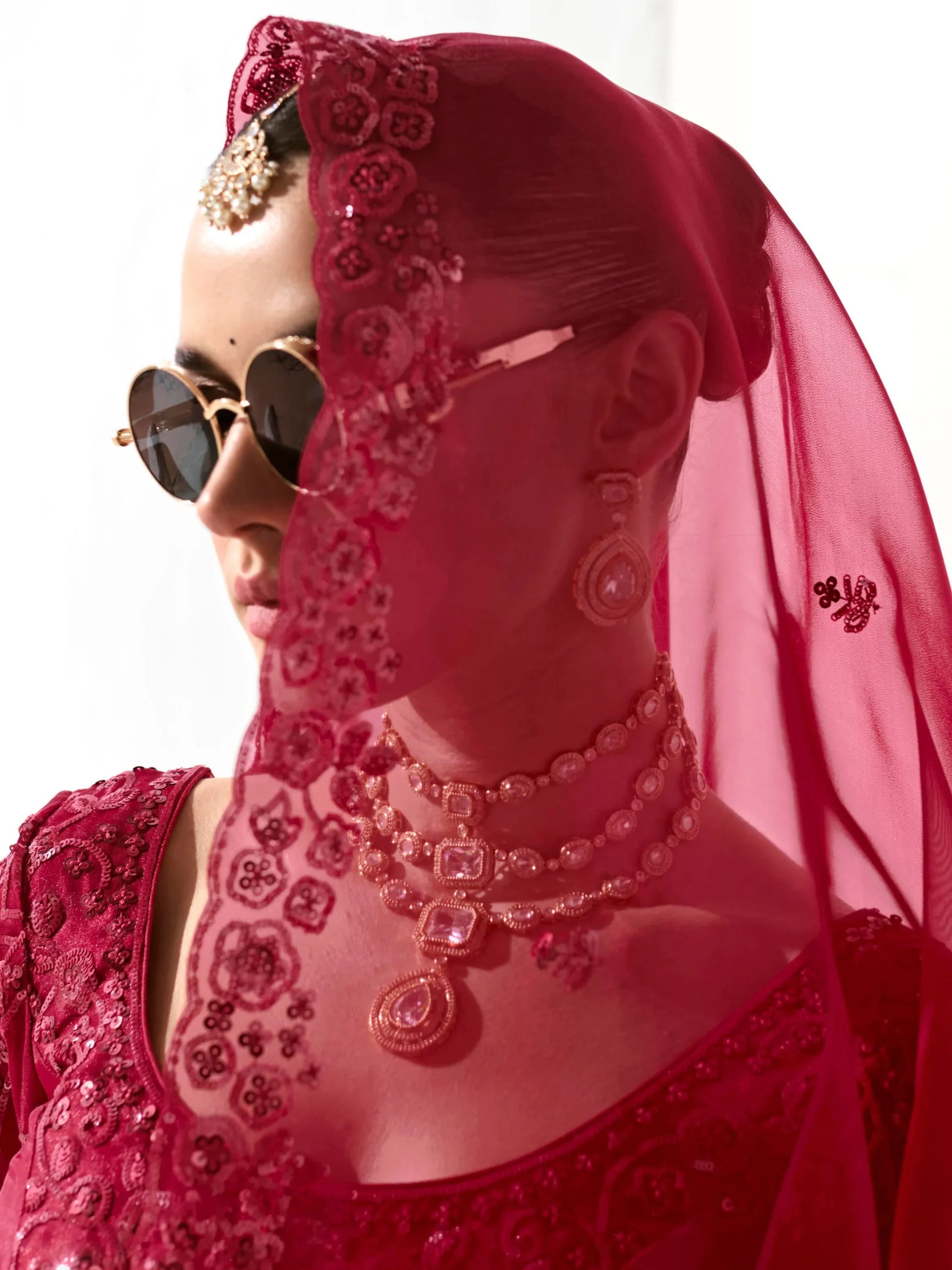 Precious Red Sequins Tissue Silk Party Wear Saree With Blouse - Zeel Clothing