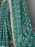 Precious Sea Green Printed Georgette Festival Wear Saree With Blouse - Zeel Clothing