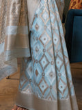 Precious Sky-Blue Zari Weaving Linen Festival Wear Saree With Blouse - Zeel Clothing