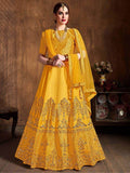 Precious Yellow Zari Embroidered Art Silk Haldi Lehenga Choli - Zeel Clothing