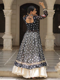 Pretty Black Cotton Navratri Special Lehenga With Bandhani Print Kurti - Zeel Clothing