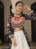 Pretty Black Cotton Navratri Special Lehenga With Bandhani Print Kurti - Zeel Clothing