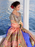 Pretty Blue Zari Weaving Silk Traditional Lehenga Choli With Dupatta - Zeel Clothing