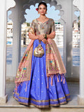 Pretty Blue Zari Weaving Silk Traditional Lehenga Choli With Dupatta - Zeel Clothing