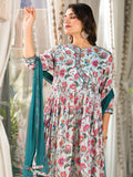 Pretty Light Blue Floral Printed Silk Readymade Pant Suit - Zeel Clothing