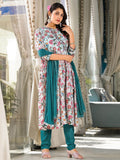 Pretty Light Blue Floral Printed Silk Readymade Pant Suit - Zeel Clothing