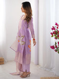 Pretty Lilac Chanderi Jacquard Work Straight Suit - Zeel Clothing