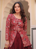 Pretty Maroon Zari Weaving Vichitra Silk Wedding Wear Lehenga With Jacket - Zeel Clothing